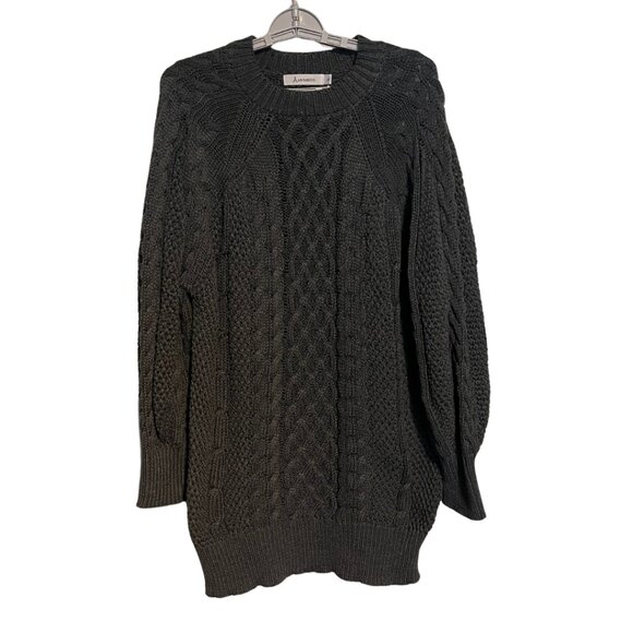 Anrabess Dark Gray Cable Knit Oversized Sweater Tunic XL - Picture 1 of 4